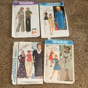 Vintage 1974 simplicity and McCall’s sewing patterns 4pc lot